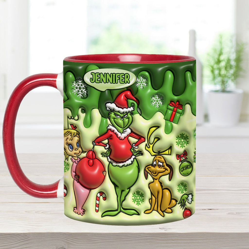 Personalized Grinch Accent Mug & Coaster Custom Name Gift Accent Mug GradoCreations