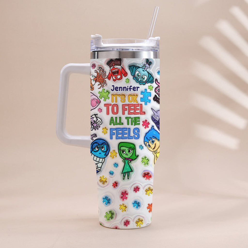 Personalized Autism Awareness Tumbler with Handle for Kids Tumbler With Handle GradoCreations