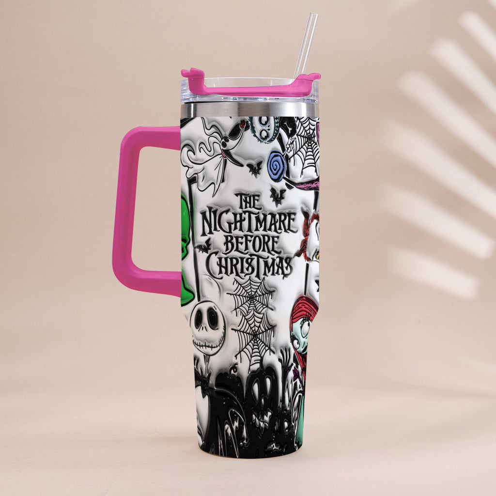 Personalized Nightmare Tumbler with Handle Custom Name Gift Tumbler With Handle GradoCreations