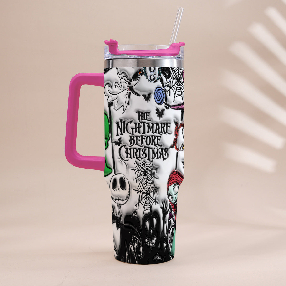 Personalized Nightmare Tumbler with Handle Custom Name Gift Tumbler With Handle GradoCreations