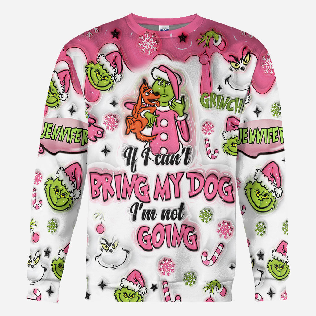 Personalized Christmas All Over Shirt with Grinch Design for Dog Lovers All Over Shirt GradoCreations