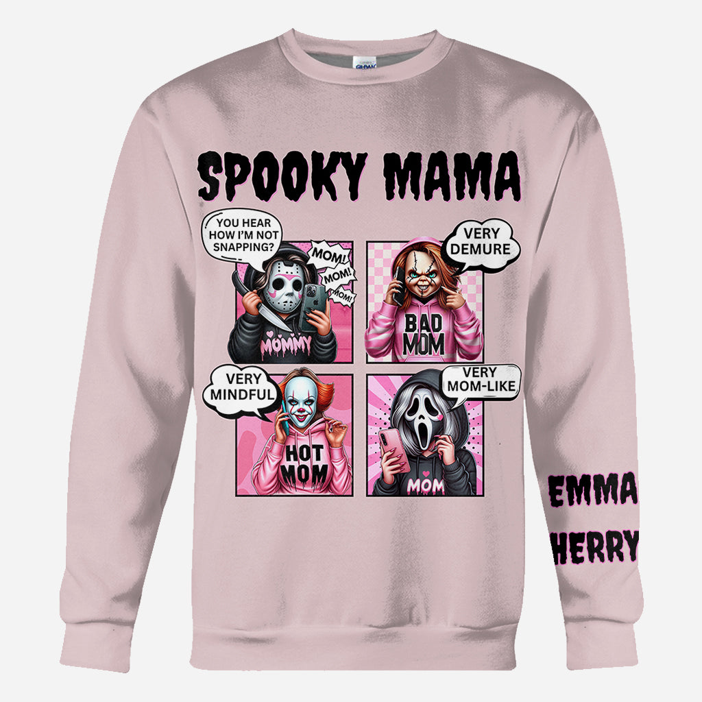 Personalized Spooky Mama All Over Shirt Custom Name Gift for Mom All Over Shirt GradoCreations