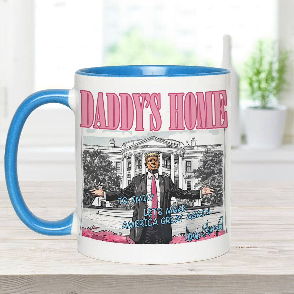 Personalized Two-Tone Accent Mug Custom Name Gift for Dad Accent Mug GradoCreations
