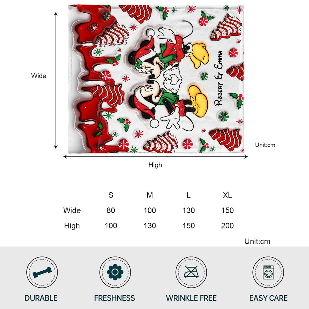 Personalized Christmas Mouse Blanket Gift for Family Blanket GradoCreations