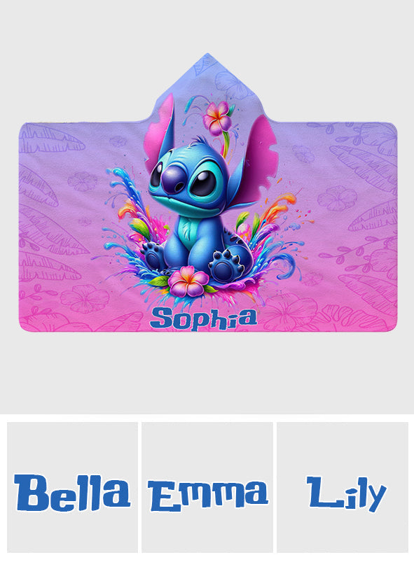 Personalized Hooded Blanket with Cute Character Design for Kids Hooded Blanket GradoCreations