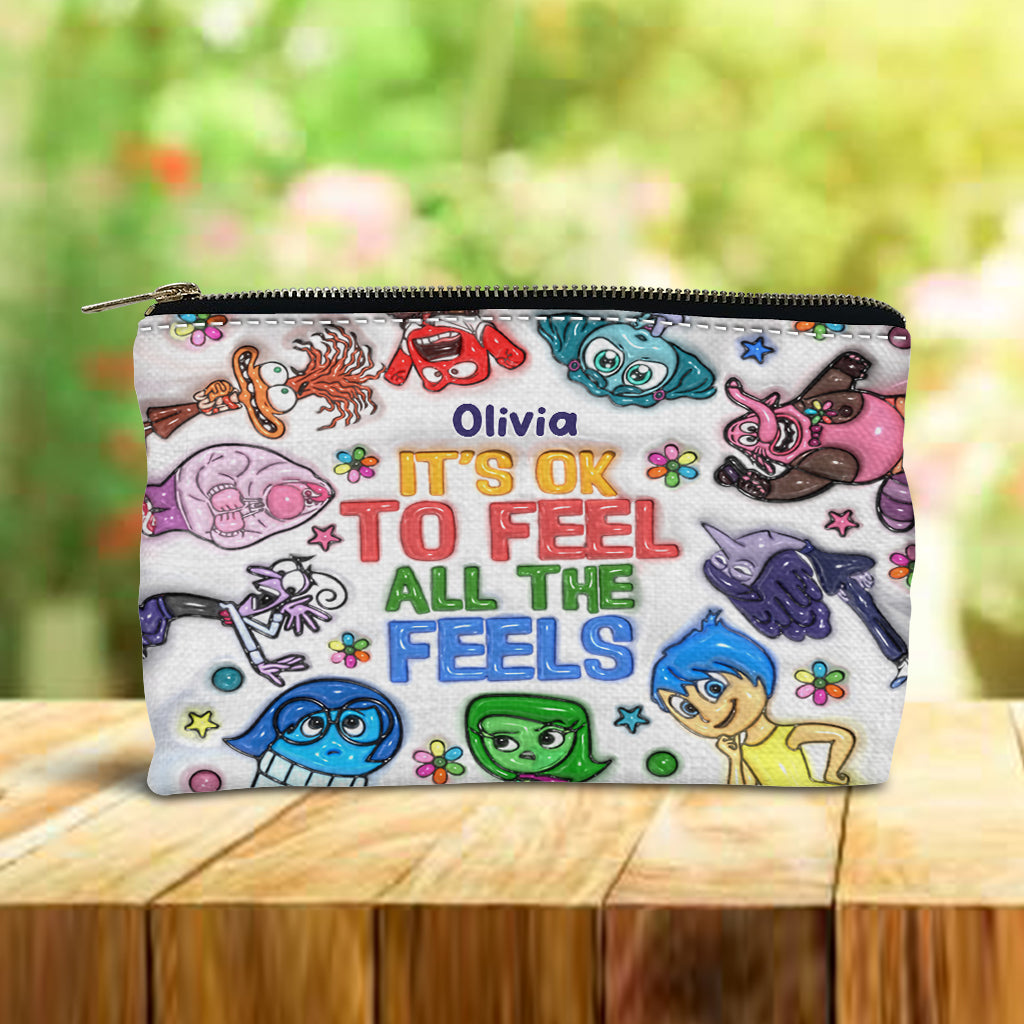 Personalized It's Ok To Feel All The Feels Pouch for Kids Gift Pouch GradoCreations