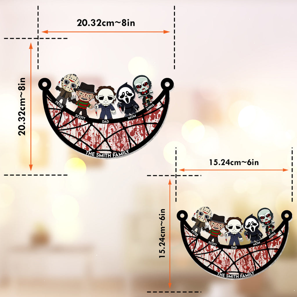Personalized Scary Movies Suncatcher Ornament for Family Gift Window Hanging Suncatcher Ornament GradoCreations
