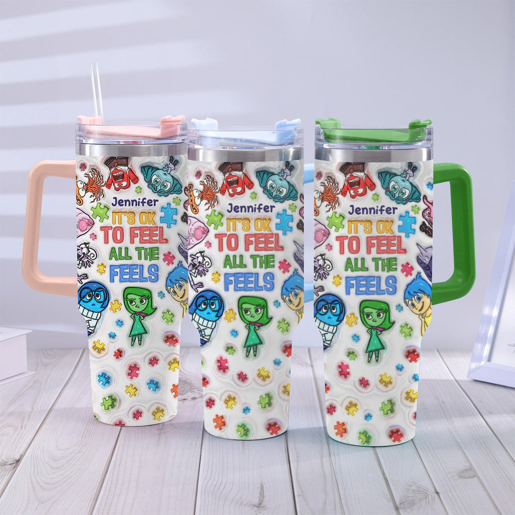 Personalized Autism Awareness Tumbler with Handle for Kids Tumbler With Handle GradoCreations