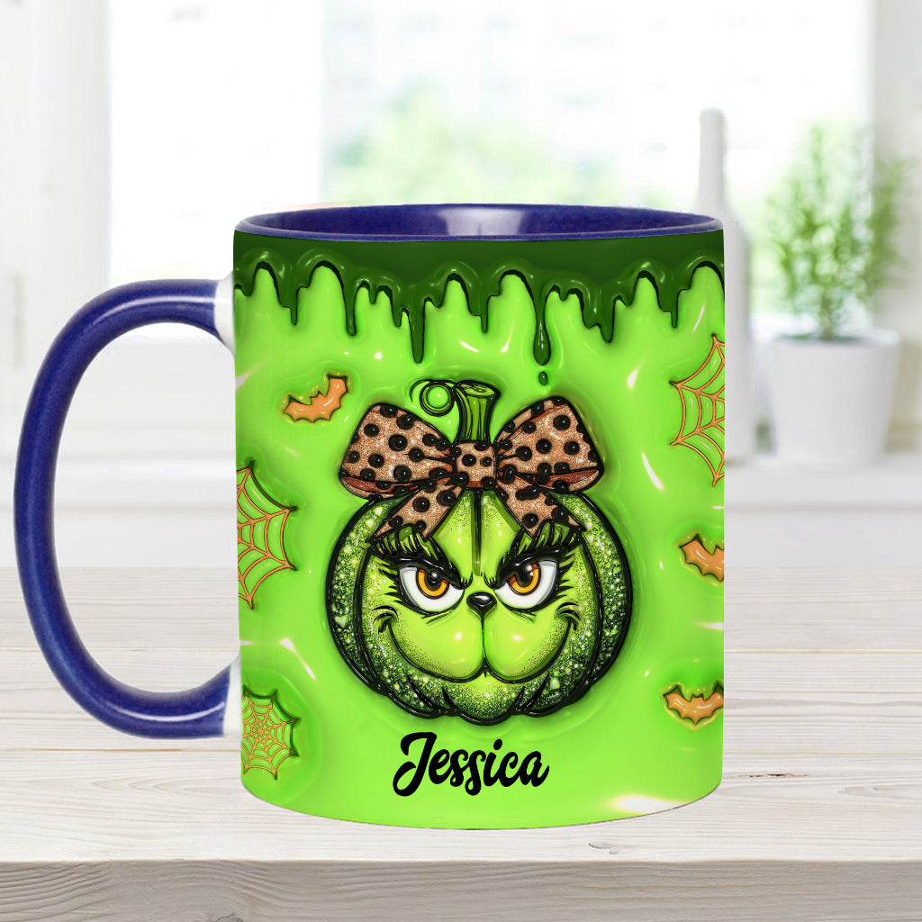 Personalized Grinch Accent Mug Custom Name Holiday Gift Accent Mug GradoCreations