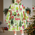 Personalized How the Grinch Stole Christmas Blanket Hoodie for Kids Blanket Hoodie GradoCreations