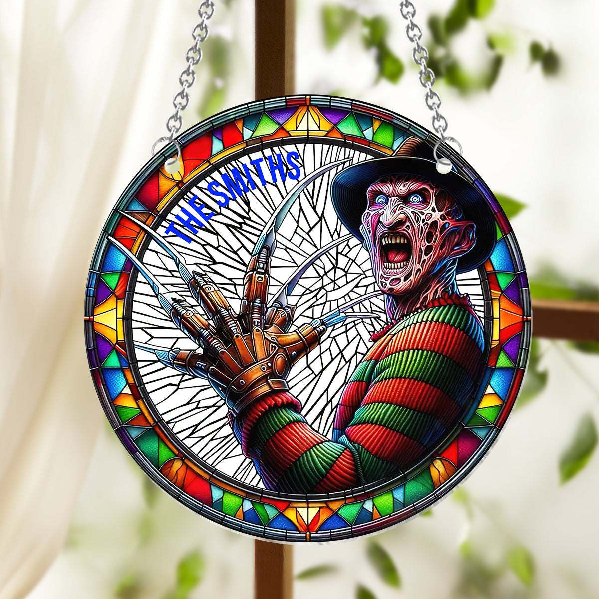 Personalized Halloween Suncatcher Ornament Unique Gift Decoration Window Hanging Suncatcher Ornament GradoCreations
