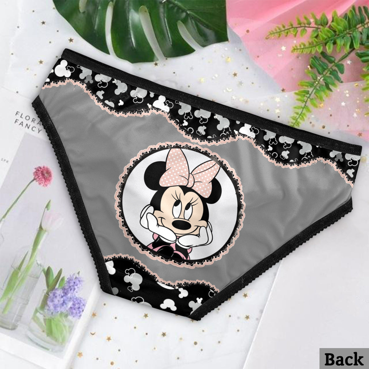 Personalized Lace Border Women Briefs Custom Text Gift Lace Border Women Briefs GradoCreations
