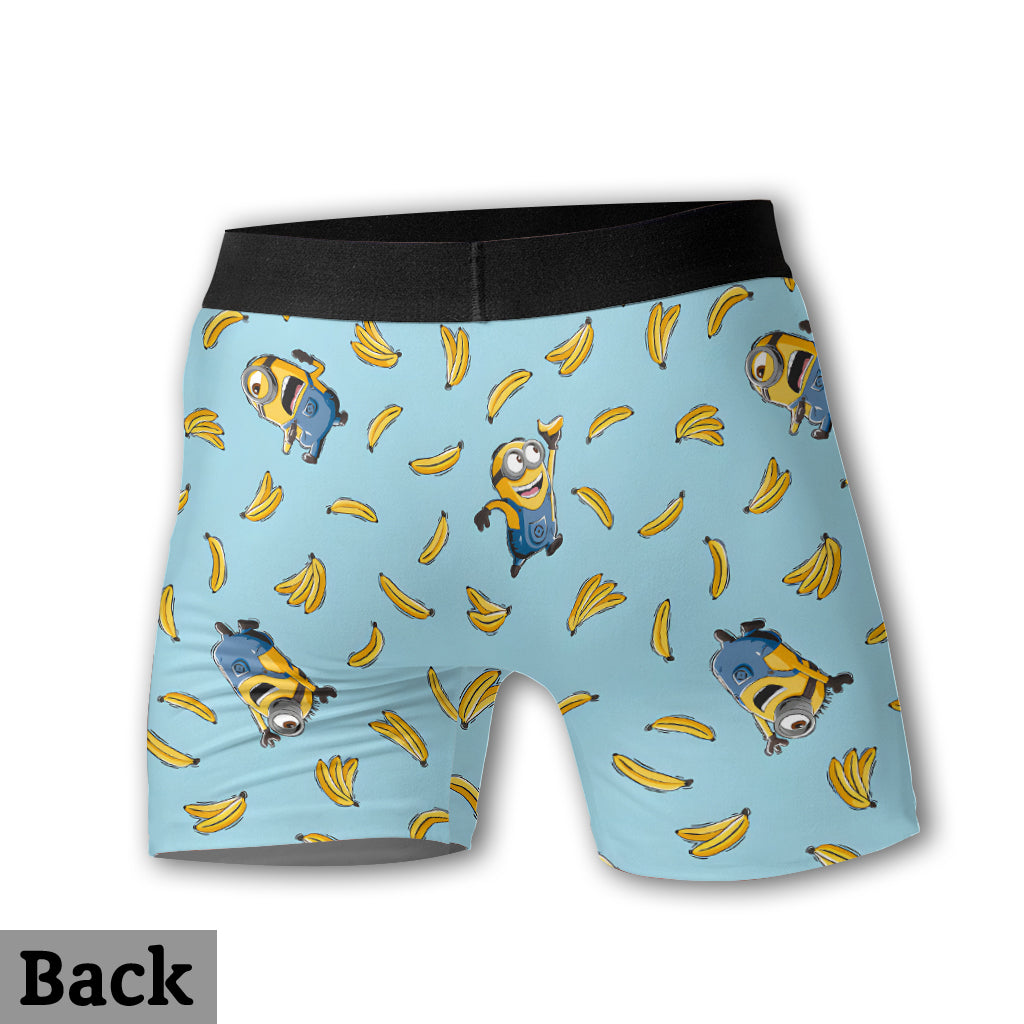 Personalized Men's Boxer Briefs with Fun Minion Design for Recreational Use Men Boxer Briefs GradoCreations