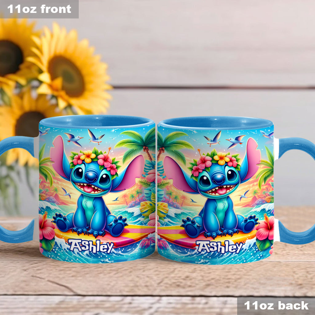 Personalized Ohana Accent Mug Custom Name Tropical Gift Accent Mug GradoCreations