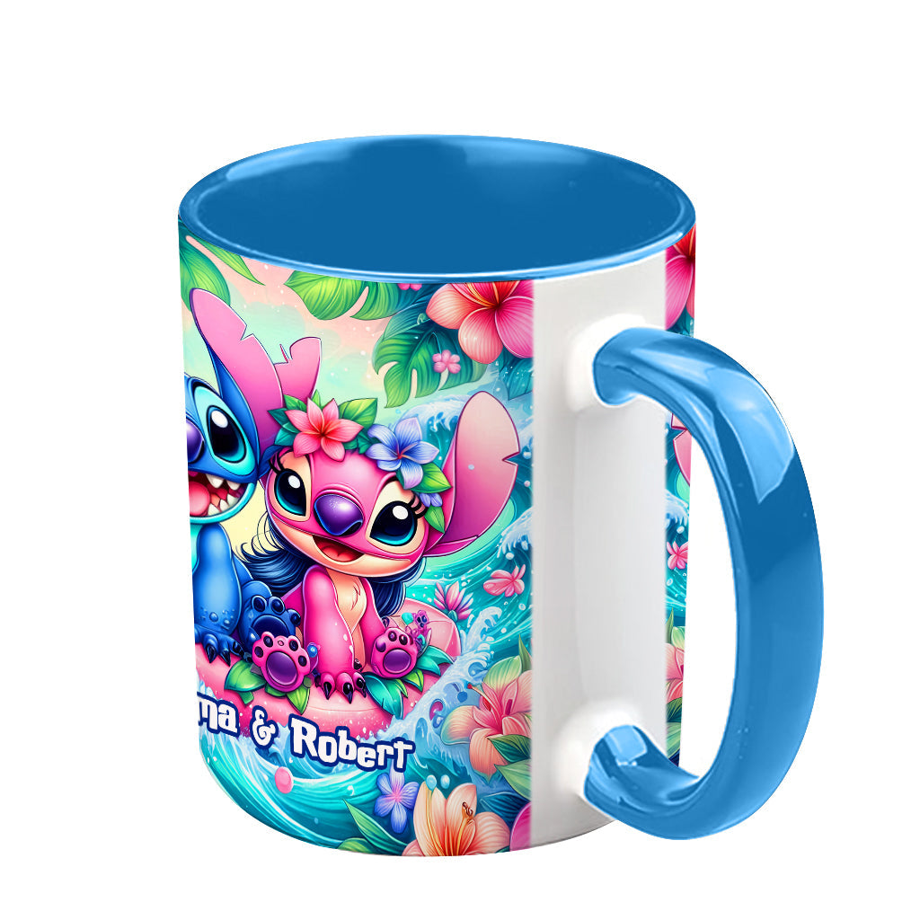 Personalized Ohana Accent Mug Custom Name Gift for Couple Accent Mug GradoCreations