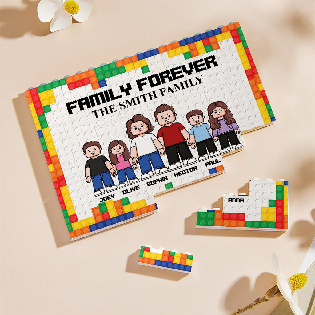 Personalized Family Building Brick Blocks Customizable Family Name Gift One-sided Rectangle Building Brick Blocks GradoCreations