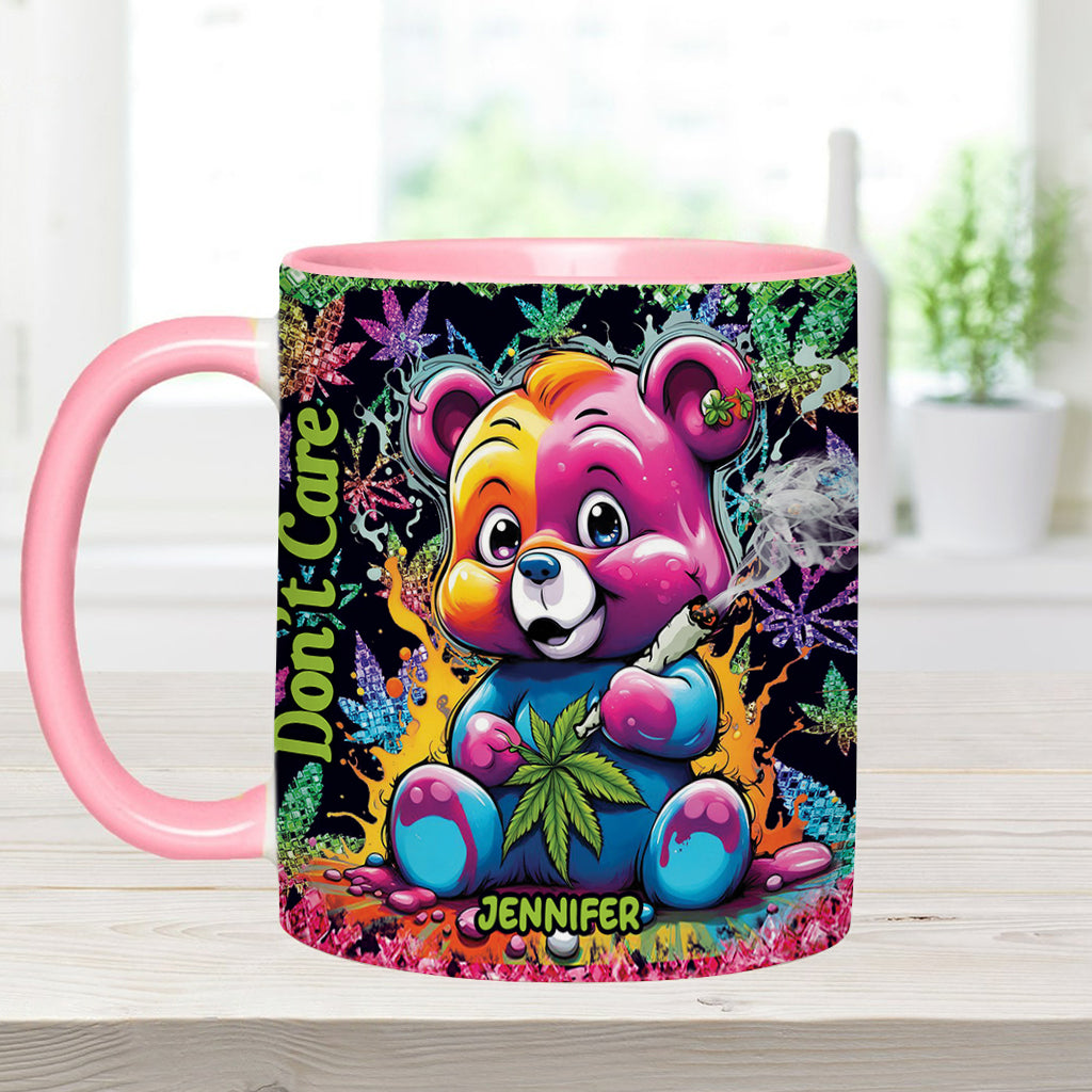 Personalized Don't Care Bear Weed Accent Mug Custom Name Gift Accent Mug GradoCreations