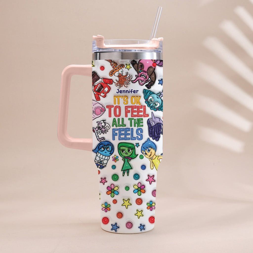 Personalized Insulated Tumbler with Handle - Custom Name Gift for Kids Tumbler With Handle GradoCreations