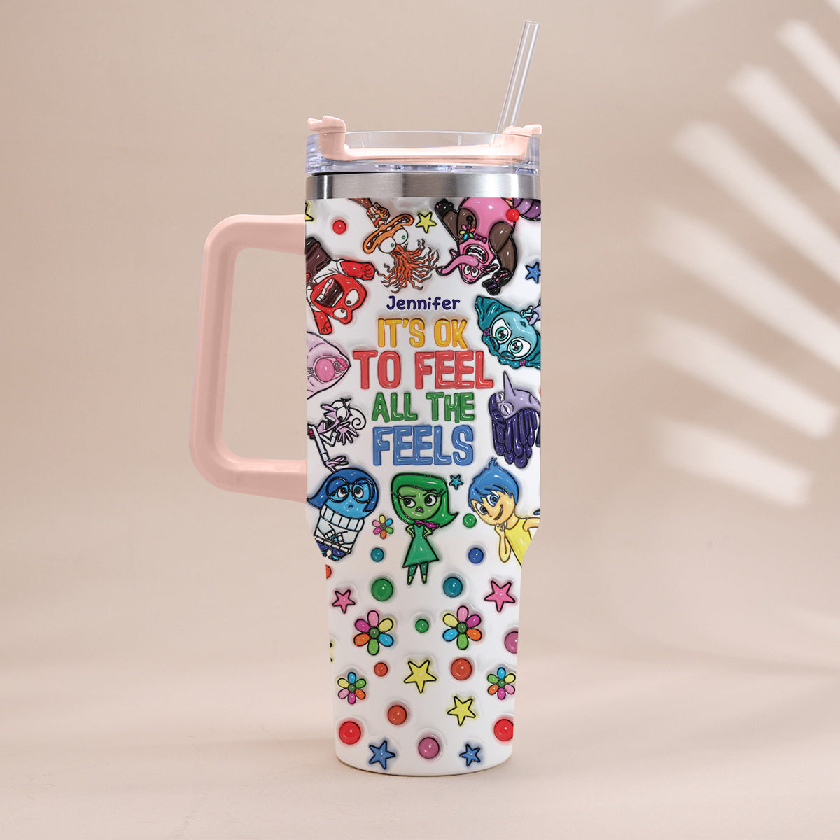 Personalized Insulated Tumbler with Handle - Custom Name Gift for Kids Tumbler With Handle GradoCreations