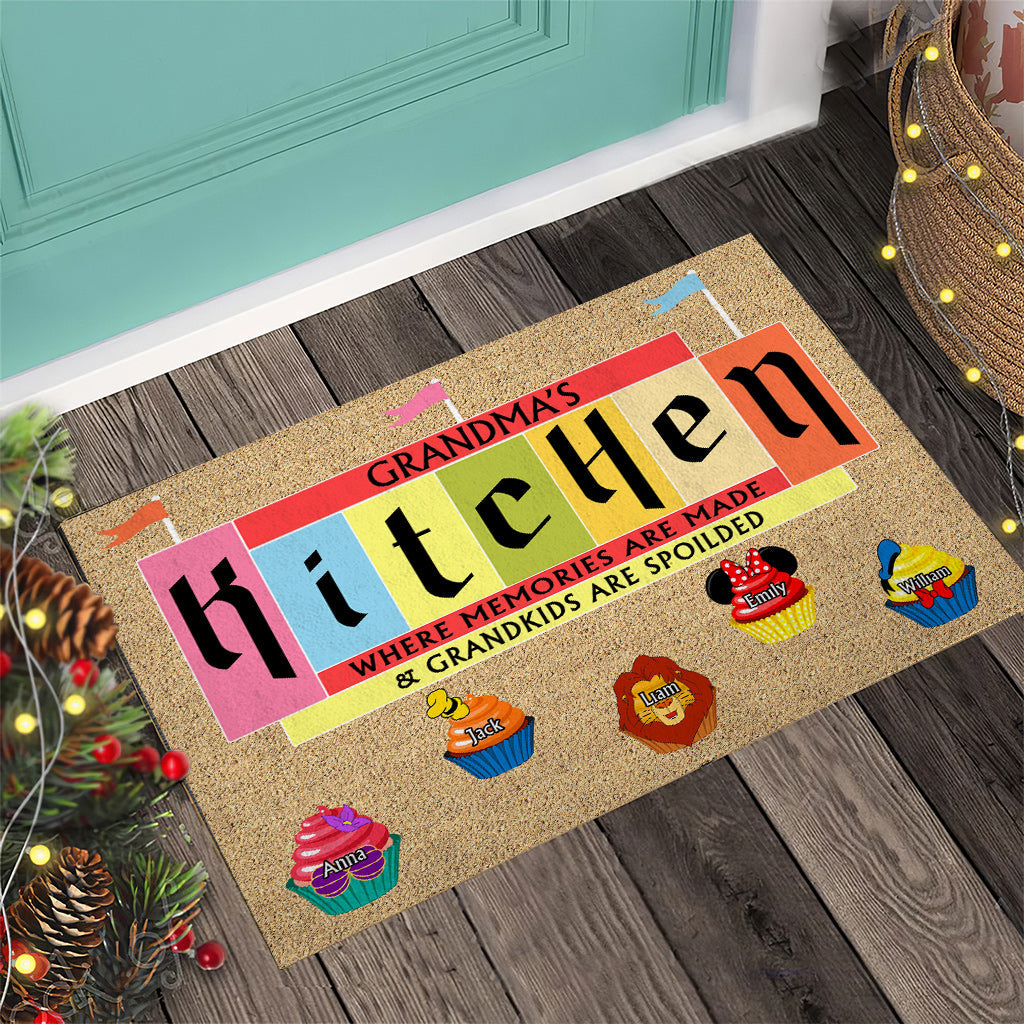 Personalized Grandma's Kitchen Doormat Custom Names Gift Doormat GradoCreations
