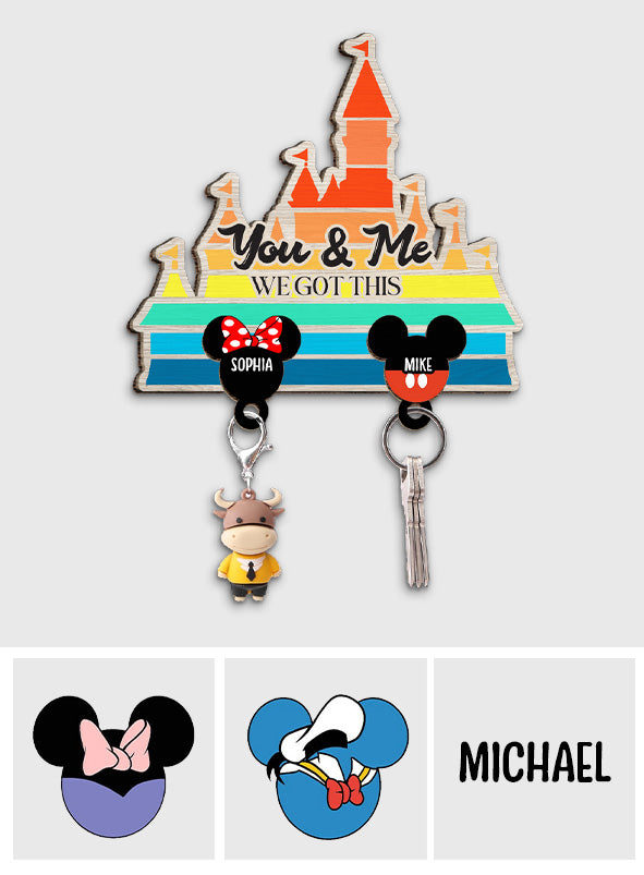 Personalized Wooden Key Holder with Names for Couples Key Holder GradoCreations
