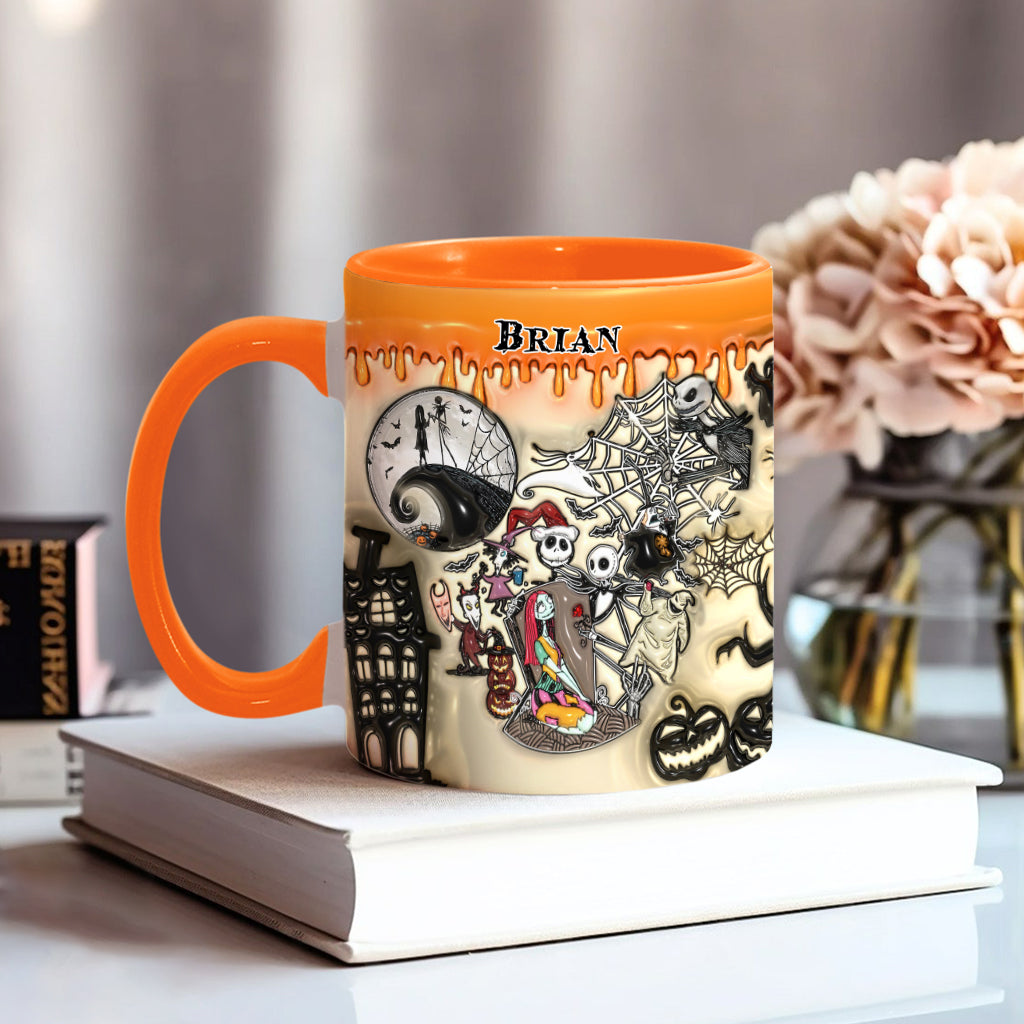 Personalized Halloween Accent Mug Custom Name Gift Idea Accent Mug GradoCreations