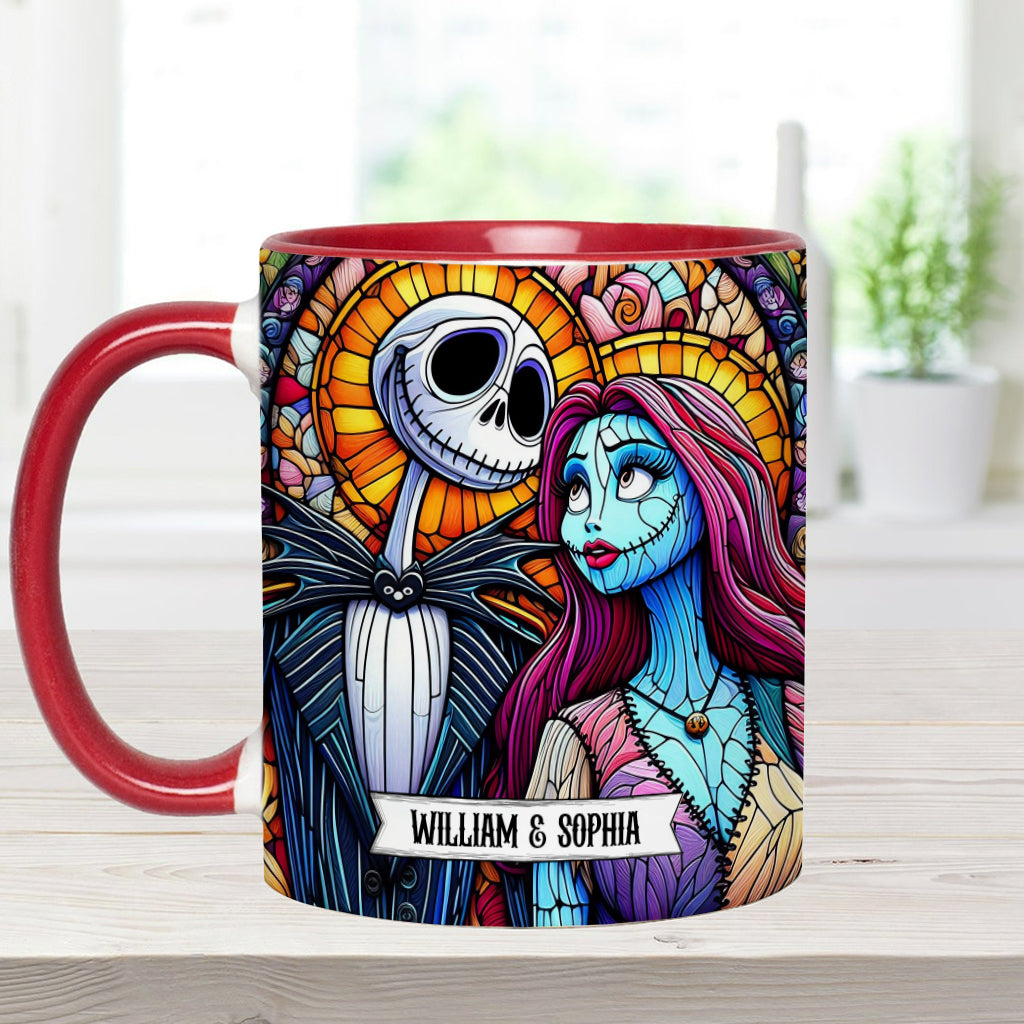 Personalized Jack and Sally Accent Mug Custom Couples Gift Accent Mug GradoCreations