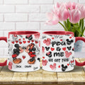 Personalized Accent Mug You & Me Kissing Mickey Minnie Gift for Couple Accent Mug GradoCreations