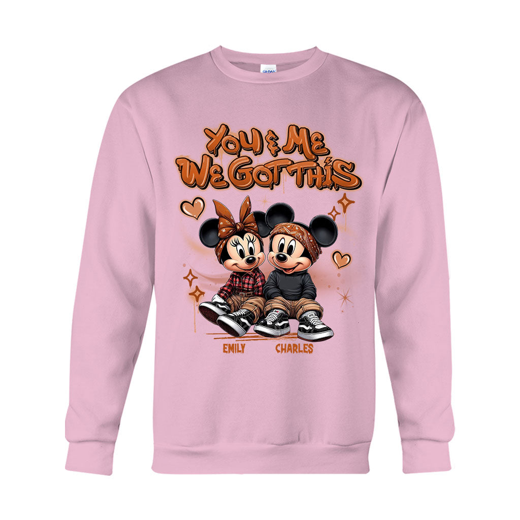 Personalized Couples Mouse T-shirt & Hoodie with Custom Names for Engagement or Anniversary T-shirt & Hoodie GradoCreations