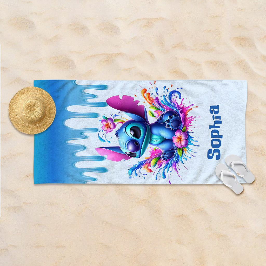 Personalized Ohana Beach Towel Custom Name Gift for Summer Beach Towel GradoCreations