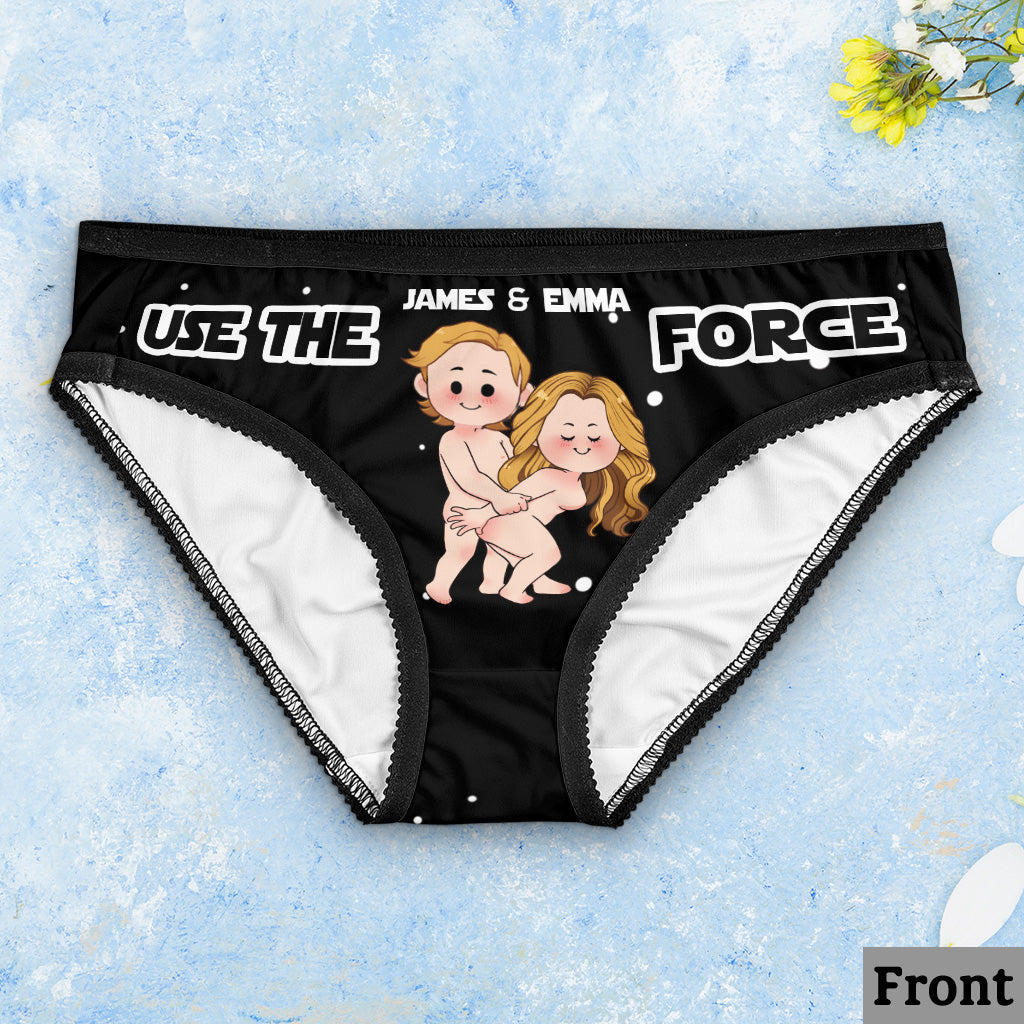 Personalized Use The Force Lace Border Briefs for Couples Gift Lace Border Women Briefs And Men’s Boxer Briefs GradoCreations
