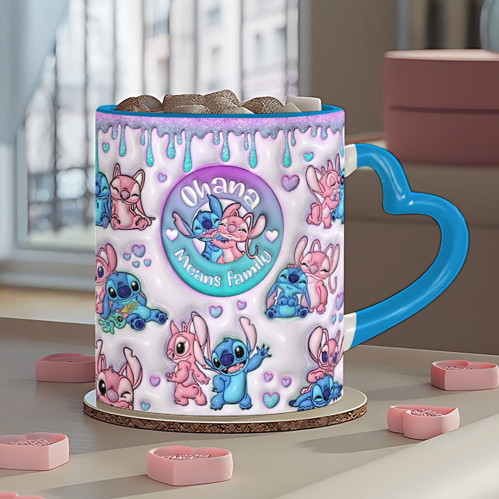 Personalized Heart Handle Mug Ohana Means Family Gift Heart Handle Mug GradoCreations