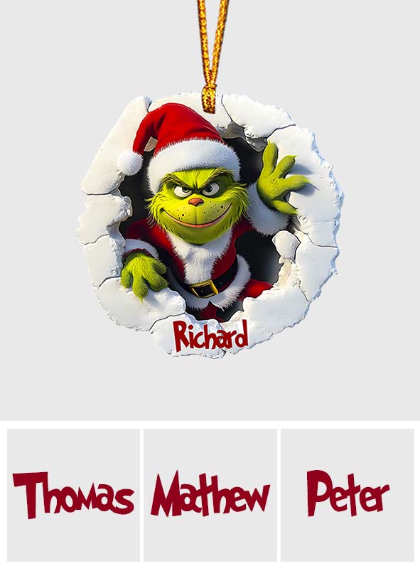 Personalized Grinch Christmas Ornament Custom Name Gift Ornament GradoCreations