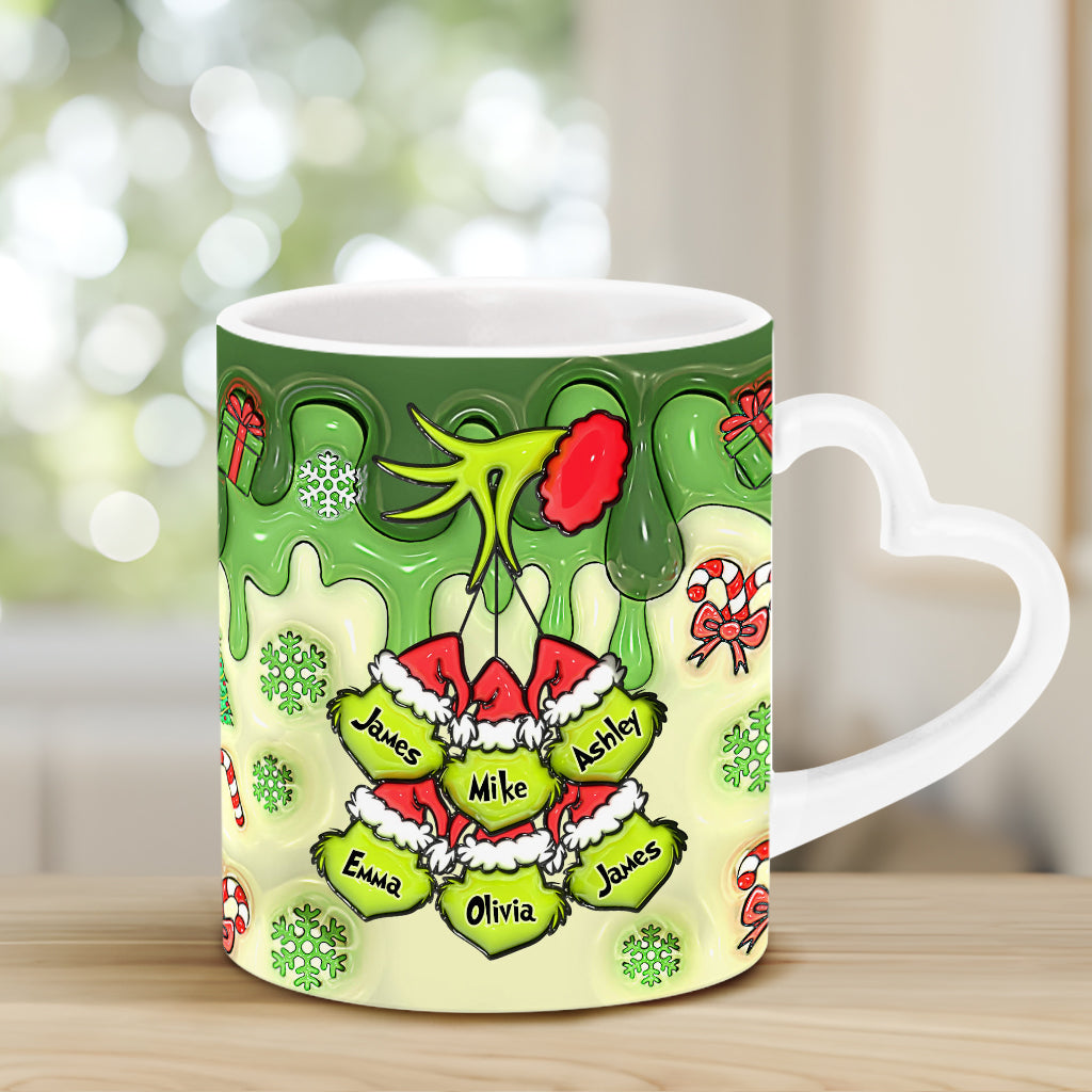 Personalized Heart Handle Mug Custom Name Gift for Mom Heart Handle Mug GradoCreations