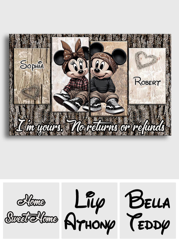 Personalized Mouse Mickey Minnie Canvas Art Gift for Couple Canvas And Poster GradoCreations