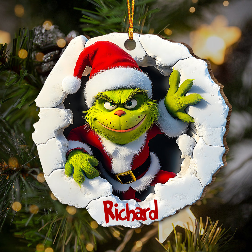 Personalized Grinch Christmas Ornament Custom Name Gift Ornament GradoCreations