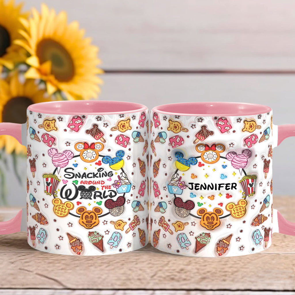 Personalized Snacking Around the World Accent Mug Gift for Mom Accent Mug GradoCreations