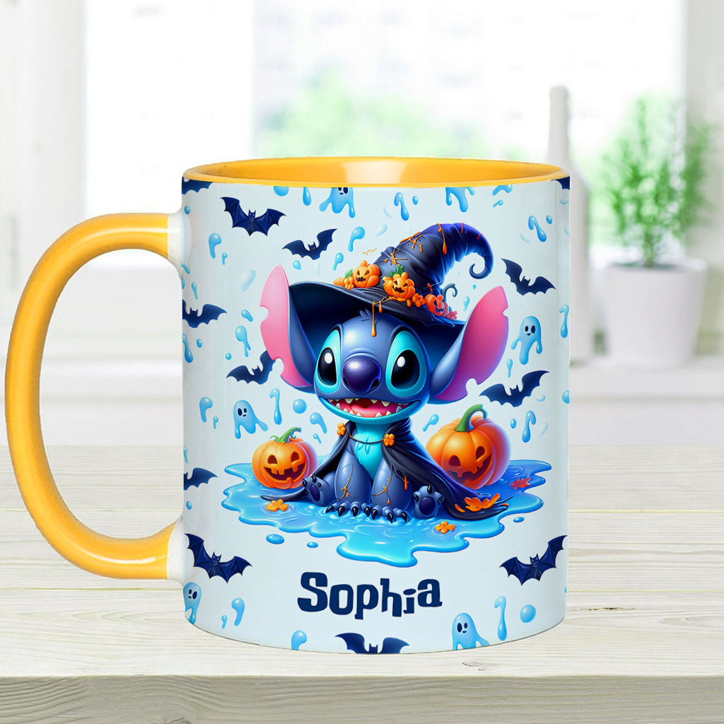 Personalized Halloween Ohana Accent Mug with Custom Name Accent Mug GradoCreations