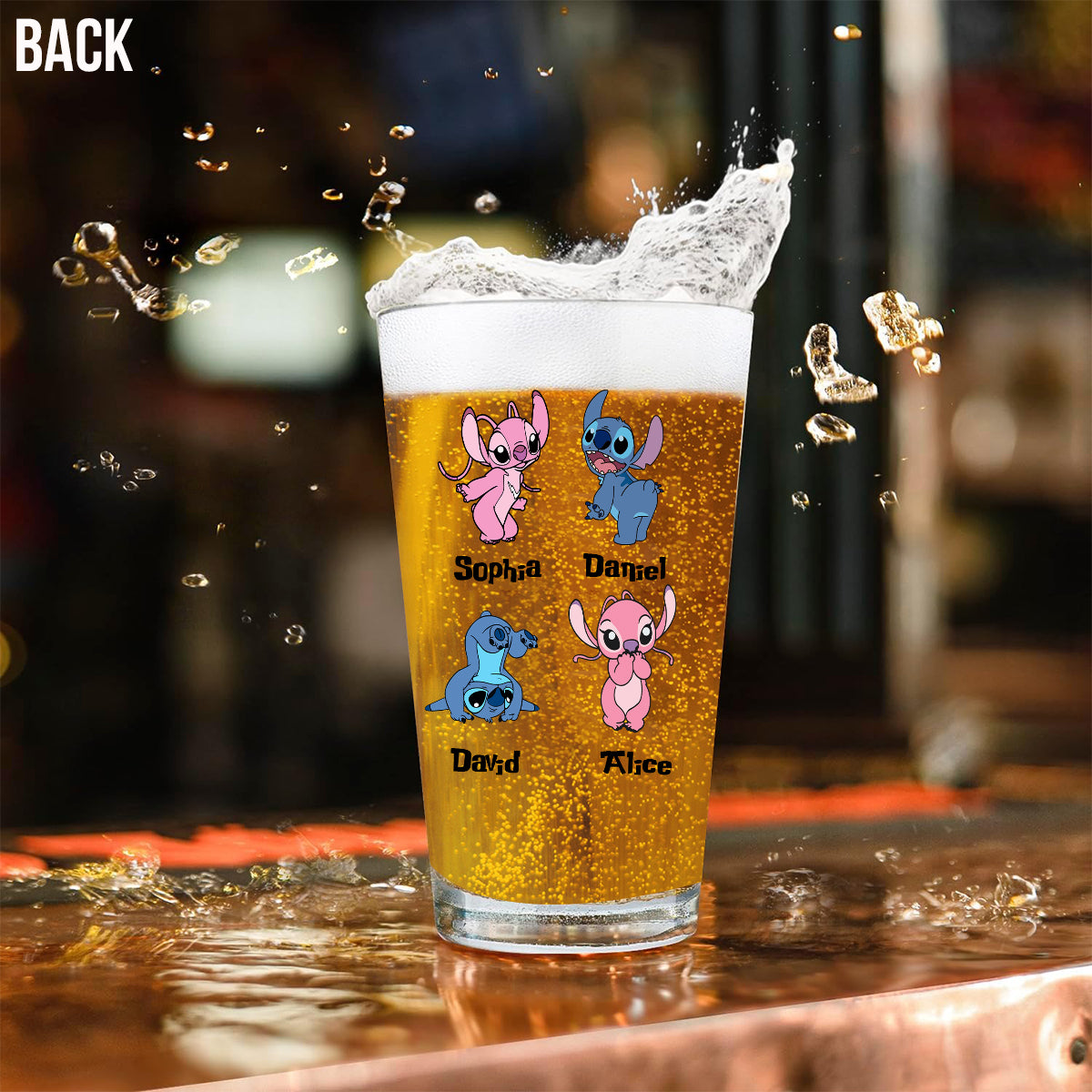Personalized Beer Glass for Dad Custom Name Gift Idea Beer Glass GradoCreations