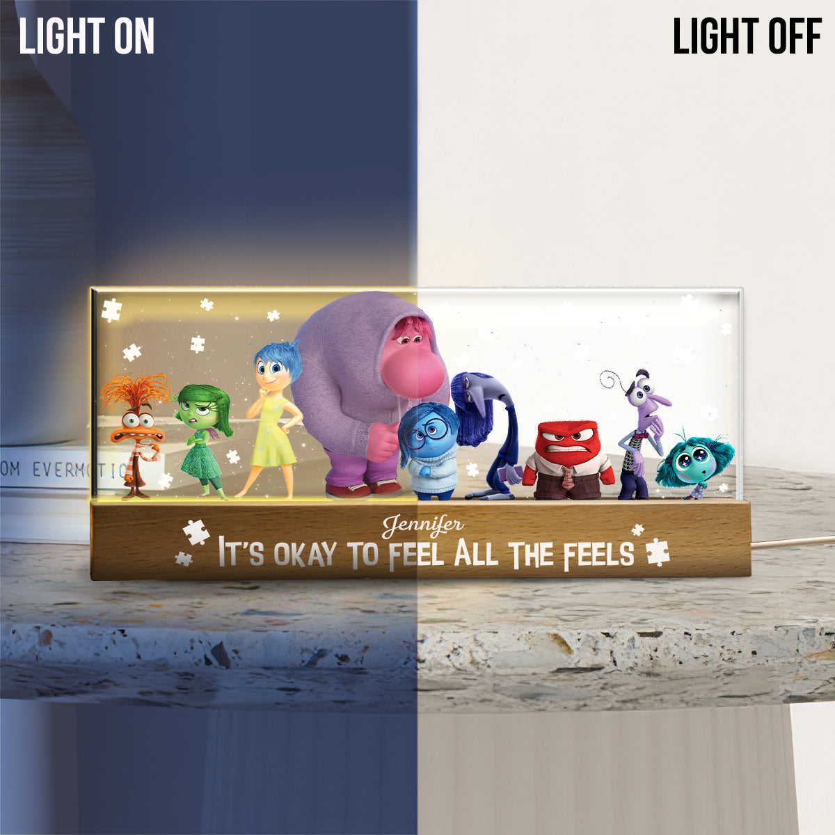 Personalized Autism Awareness LED Night Light Custom Name Gift Custom LED Night Light GradoCreations