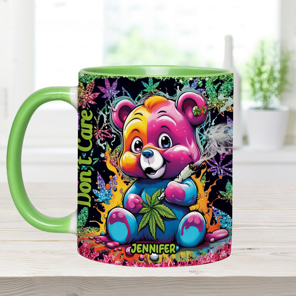 Personalized Don't Care Bear Weed Accent Mug Custom Name Gift Accent Mug GradoCreations