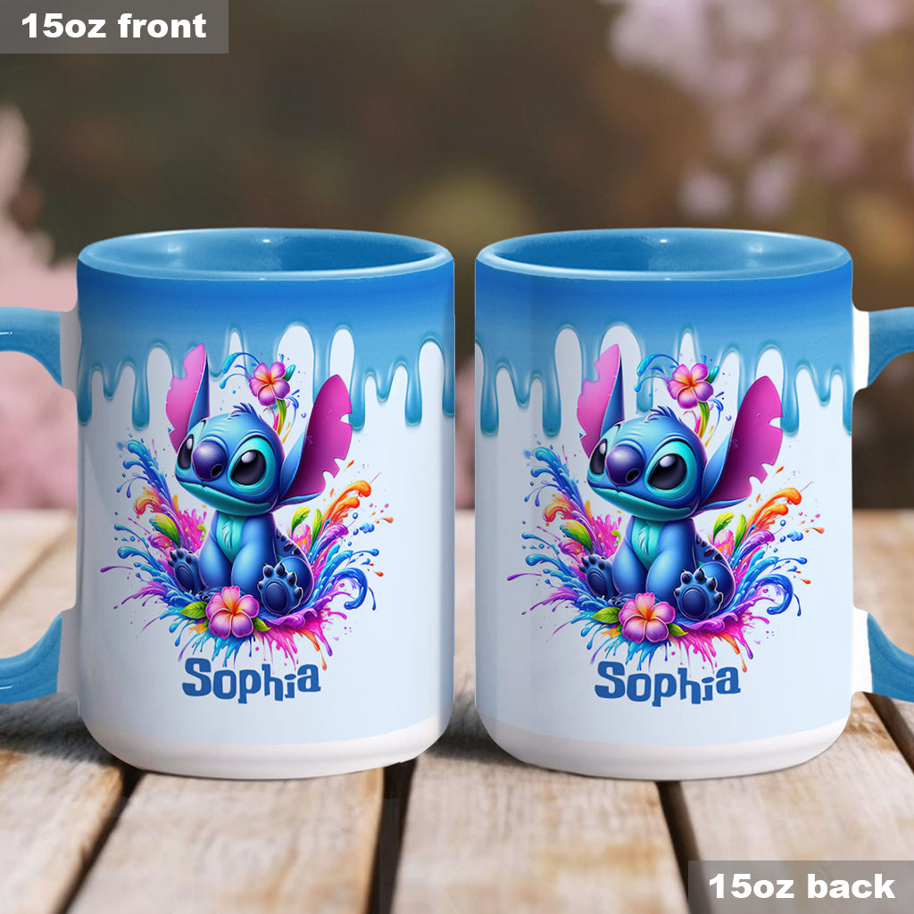 Personalized Blue Ohana Accent Mug Custom Name Gift Idea Accent Mug GradoCreations