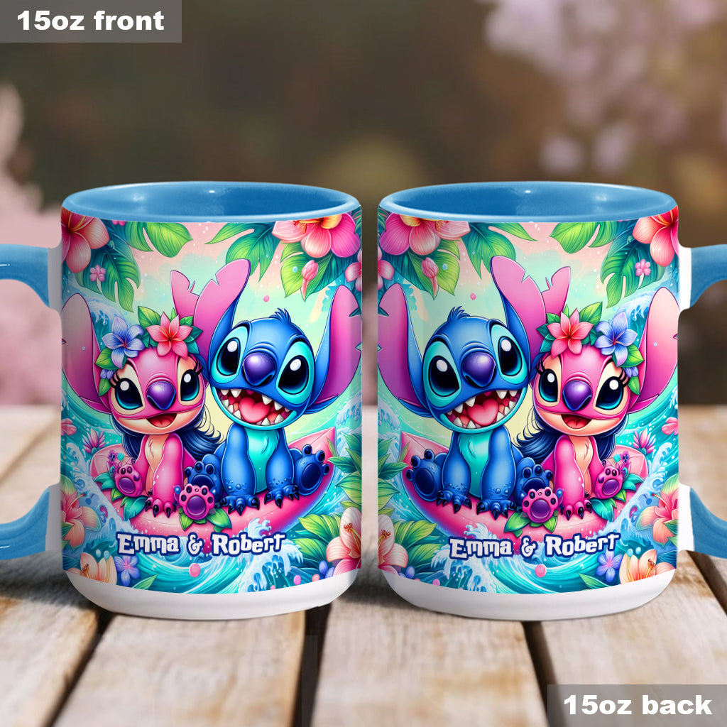 Personalized Ohana Accent Mug Custom Name Gift for Couple Accent Mug GradoCreations