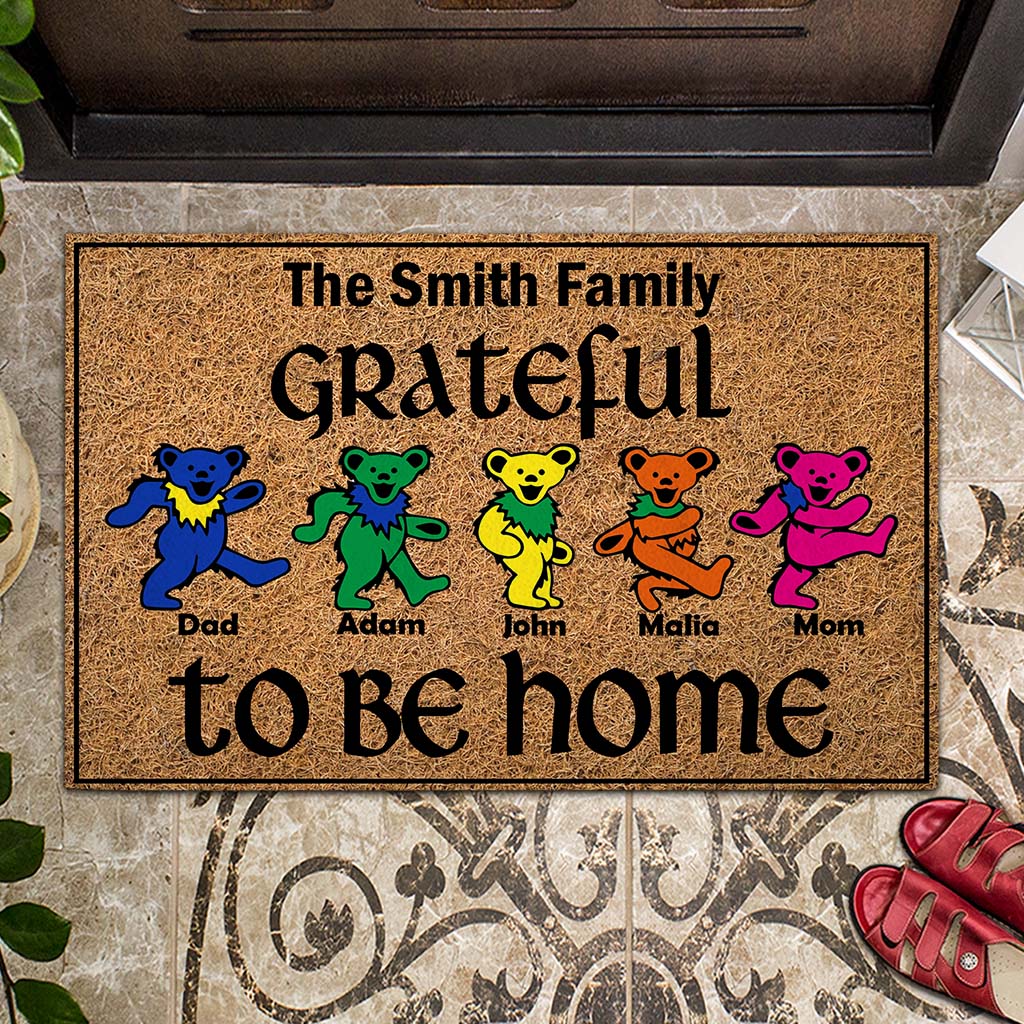 Personalized Family Doormat Grateful To Be Home Gift Doormat GradoCreations