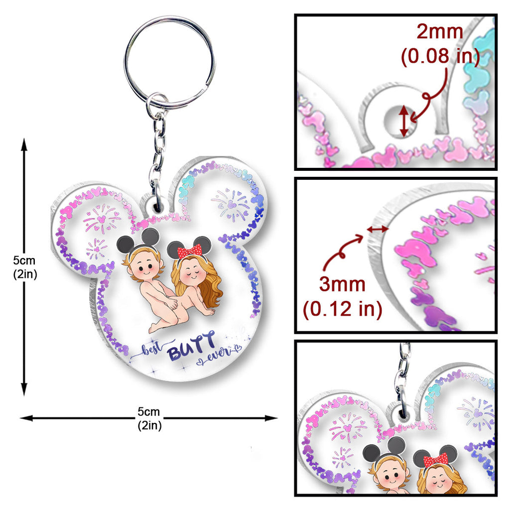 Personalized Transparent Mouse Ears Keychain Custom Gift One-sided Keychain GradoCreations