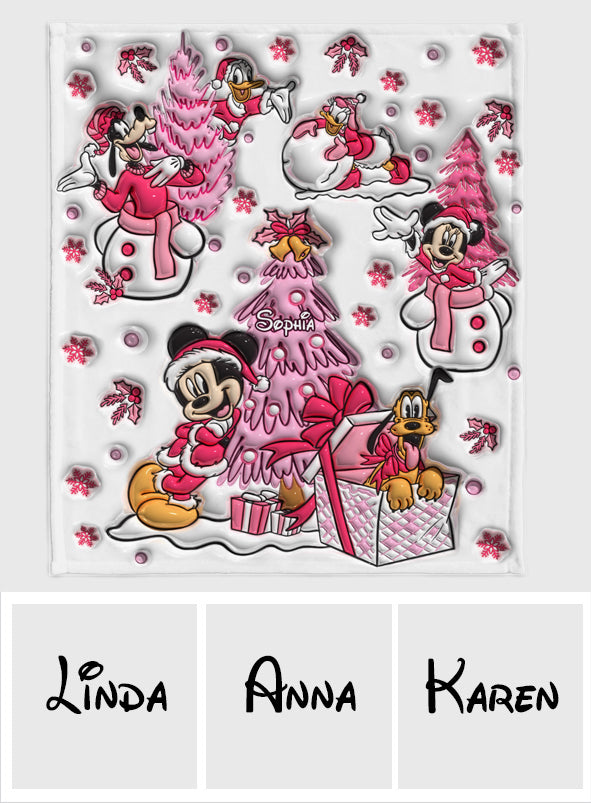 Personalized Let It Snow Mouse Blanket Custom Name Soft Flannel Gift Blanket GradoCreations