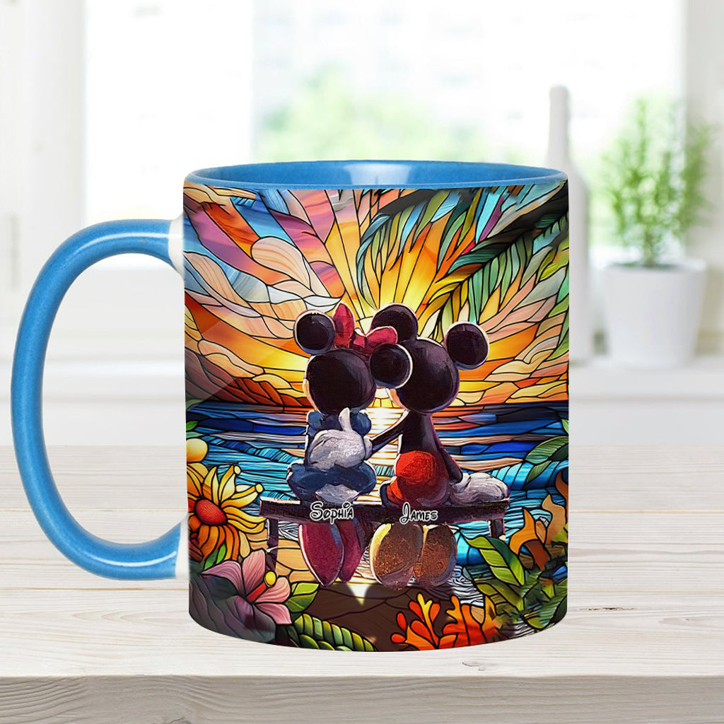 Personalized Sunset Accent Mug Custom Name Gift for Couples Accent Mug GradoCreations