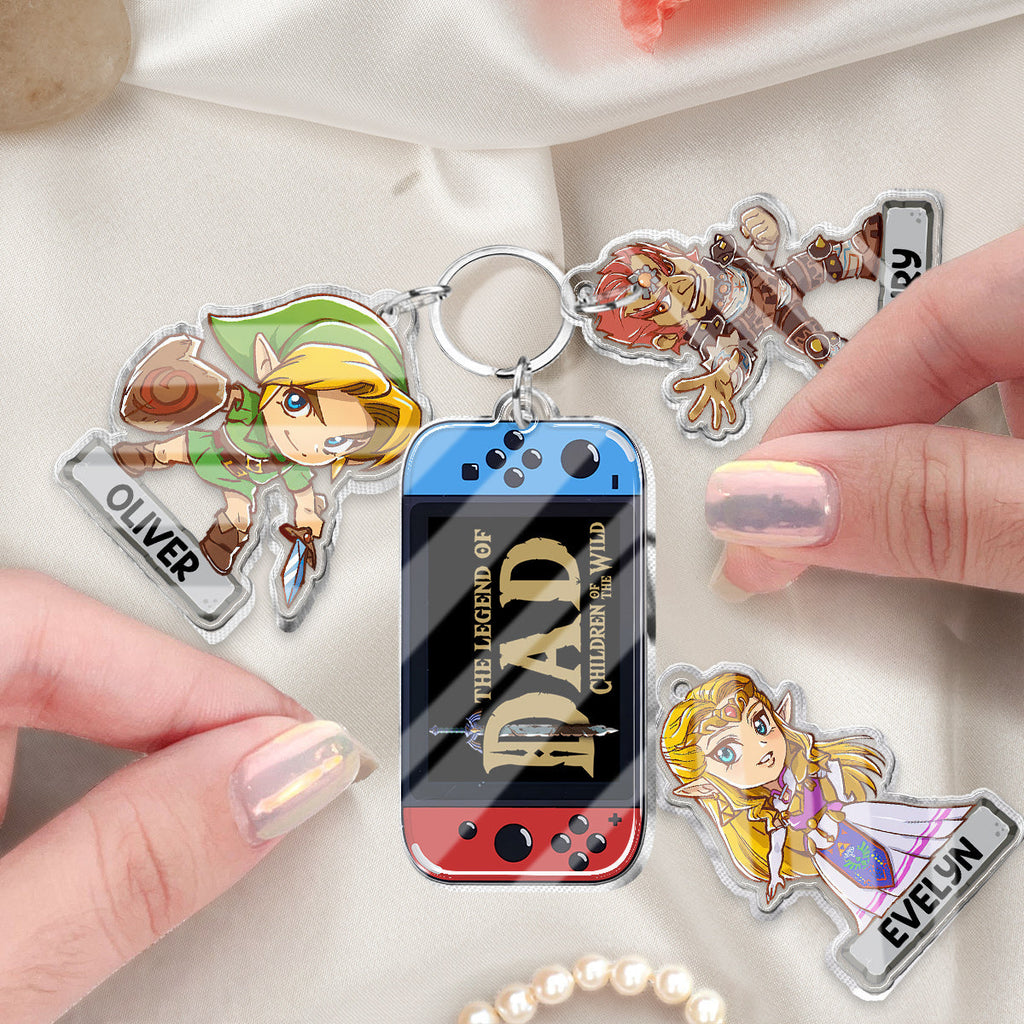 Personalized Keychain with Charms Featuring The Legend of Dad Gift for Father's Day Keychain with Charms GradoCreations
