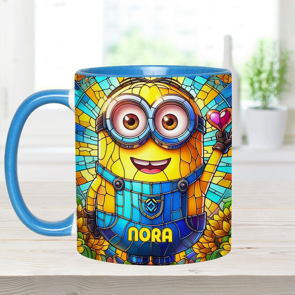Personalized Minion Accent Mug Custom Name Gift for Kids Accent Mug GradoCreations