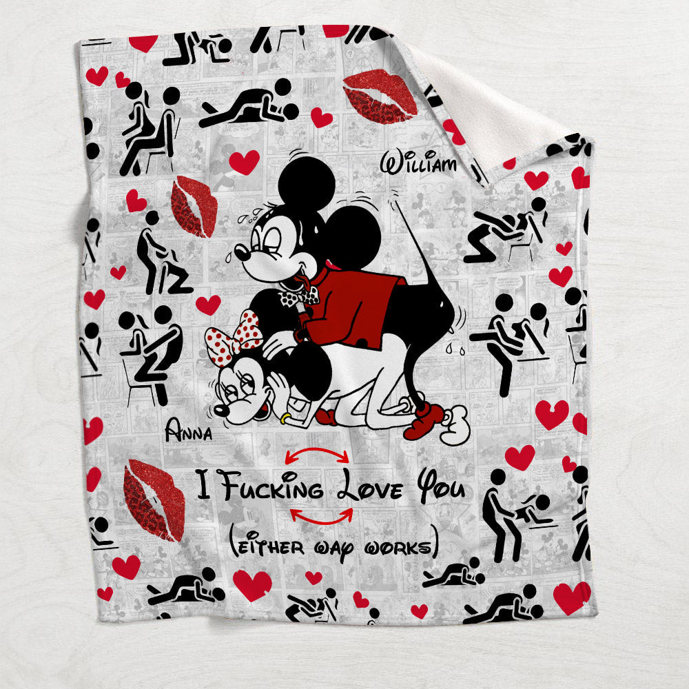 Personalized Funny Couple Blanket Custom Names Romantic Gift Blanket GradoCreations